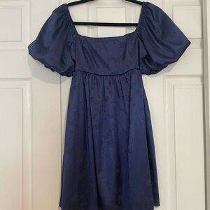 Navy blue mini babydoll dress